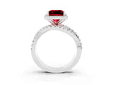 White gold Princess Cut Cut Halo Split Shank Prong Setting Ring_27