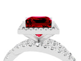 White gold Princess Cut Cut Halo Split Shank Prong Setting Ring_28