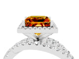 White gold Princess Cut Cut Halo Split Shank Prong Setting Ring_28