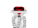White gold Princess Cut Cut Halo Split Shank Prong Setting Ring_29