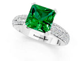 White gold Princess Cut Cut Pave Diamond Engagement Ring with Channel Set Band and Four-Prong Setting_1