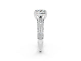 White gold Princess Cut Cut Pave Diamond Engagement Ring with Channel Set Band and Four-Prong Setting_2