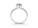 White gold Princess Cut Cut Pave Diamond Engagement Ring with Channel Set Band and Four-Prong Setting_3