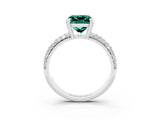 White gold Princess Cut Cut Pave Diamond Engagement Ring with Channel Set Band and Four-Prong Setting_3
