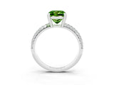 White gold Princess Cut Cut Pave Diamond Engagement Ring with Channel Set Band and Four-Prong Setting_3