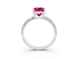 White gold Princess Cut Cut Pave Diamond Engagement Ring with Channel Set Band and Four-Prong Setting_3