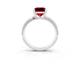 White gold Princess Cut Cut Pave Diamond Engagement Ring with Channel Set Band and Four-Prong Setting_3