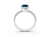 White gold Princess Cut Cut Pave Diamond Engagement Ring with Channel Set Band and Four-Prong Setting_3