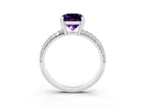 White gold Princess Cut Cut Pave Diamond Engagement Ring with Channel Set Band and Four-Prong Setting_3