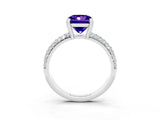 White gold Princess Cut Cut Pave Diamond Engagement Ring with Channel Set Band and Four-Prong Setting_3