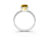 White gold Princess Cut Cut Pave Diamond Engagement Ring with Channel Set Band and Four-Prong Setting_3