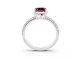 White gold Princess Cut Cut Pave Diamond Engagement Ring with Channel Set Band and Four-Prong Setting_3