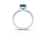 White gold Princess Cut Cut Pave Diamond Engagement Ring with Channel Set Band and Four-Prong Setting_3
