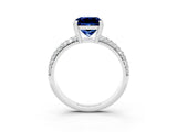 White gold Princess Cut Cut Pave Diamond Engagement Ring with Channel Set Band and Four-Prong Setting_3