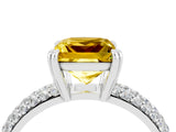 White gold Princess Cut Cut Pave Diamond Engagement Ring with Channel Set Band and Four-Prong Setting_4