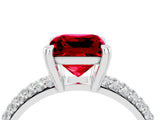 White gold Princess Cut Cut Pave Diamond Engagement Ring with Channel Set Band and Four-Prong Setting_4