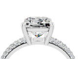 White gold Princess Cut Cut Pave Diamond Engagement Ring with Channel Set Band and Four-Prong Setting_4