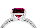 White gold Princess Cut Cut Pave Diamond Engagement Ring with Channel Set Band and Four-Prong Setting_4