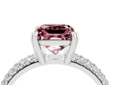 White gold Princess Cut Cut Pave Diamond Engagement Ring with Channel Set Band and Four-Prong Setting_4
