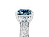 White gold Princess Cut Cut Pave Diamond Engagement Ring with Channel Set Band and Four-Prong Setting_5
