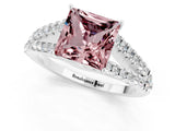 White gold Princess Cut Cut Split Shank Pave Diamond Engagement Ring with Four-Prong Setting_1