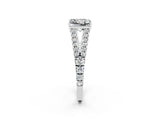 White gold Princess Cut Cut Split Shank Pave Diamond Engagement Ring with Four-Prong Setting_2