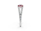 White gold Princess Cut Cut Split Shank Pave Diamond Engagement Ring with Four-Prong Setting_2