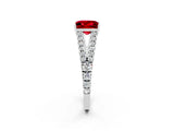 White gold Princess Cut Cut Split Shank Pave Diamond Engagement Ring with Four-Prong Setting_2