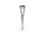 White gold Princess Cut Cut Split Shank Pave Diamond Engagement Ring with Four-Prong Setting_2
