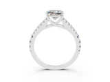 White gold Princess Cut Cut Split Shank Pave Diamond Engagement Ring with Four-Prong Setting_3