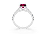 White gold Princess Cut Cut Split Shank Pave Diamond Engagement Ring with Four-Prong Setting_3