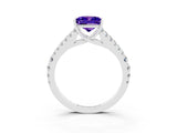 White gold Princess Cut Cut Split Shank Pave Diamond Engagement Ring with Four-Prong Setting_3