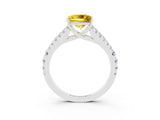 White gold Princess Cut Cut Split Shank Pave Diamond Engagement Ring with Four-Prong Setting_3