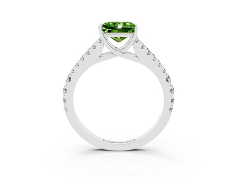 White gold Princess Cut Cut Split Shank Pave Diamond Engagement Ring with Four-Prong Setting_3