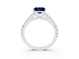 White gold Princess Cut Cut Split Shank Pave Diamond Engagement Ring with Four-Prong Setting_3