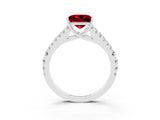 White gold Princess Cut Cut Split Shank Pave Diamond Engagement Ring with Four-Prong Setting_3