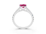White gold Princess Cut Cut Split Shank Pave Diamond Engagement Ring with Four-Prong Setting_3