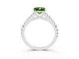 White gold Princess Cut Cut Split Shank Pave Diamond Engagement Ring with Four-Prong Setting_3