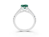 White gold Princess Cut Cut Split Shank Pave Diamond Engagement Ring with Four-Prong Setting_3