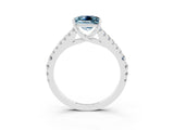White gold Princess Cut Cut Split Shank Pave Diamond Engagement Ring with Four-Prong Setting_3