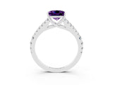 White gold Princess Cut Cut Split Shank Pave Diamond Engagement Ring with Four-Prong Setting_3