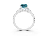 White gold Princess Cut Cut Split Shank Pave Diamond Engagement Ring with Four-Prong Setting_3
