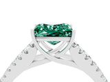 White gold Princess Cut Cut Split Shank Pave Diamond Engagement Ring with Four-Prong Setting_4