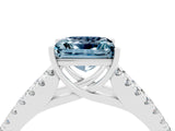 White gold Princess Cut Cut Split Shank Pave Diamond Engagement Ring with Four-Prong Setting_4