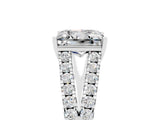 White gold Princess Cut Cut Split Shank Pave Diamond Engagement Ring with Four-Prong Setting_5
