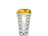 White gold Princess Cut Cut Split Shank Pave Diamond Engagement Ring with Four-Prong Setting_5