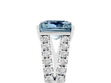 White gold Princess Cut Cut Split Shank Pave Diamond Engagement Ring with Four-Prong Setting_5