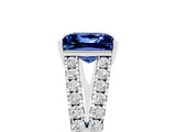 White gold Princess Cut Cut Split Shank Pave Diamond Engagement Ring with Four-Prong Setting_5