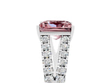 White gold Princess Cut Cut Split Shank Pave Diamond Engagement Ring with Four-Prong Setting_5
