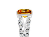 White gold Princess Cut Cut Split Shank Pave Diamond Engagement Ring with Four-Prong Setting_5